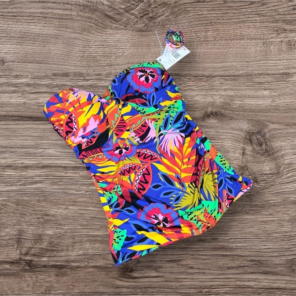 BLEU BY ROD BEATTIE Women's Night Safari Draped Tie-Front Bandini Swim Top - Picture 5 of 9